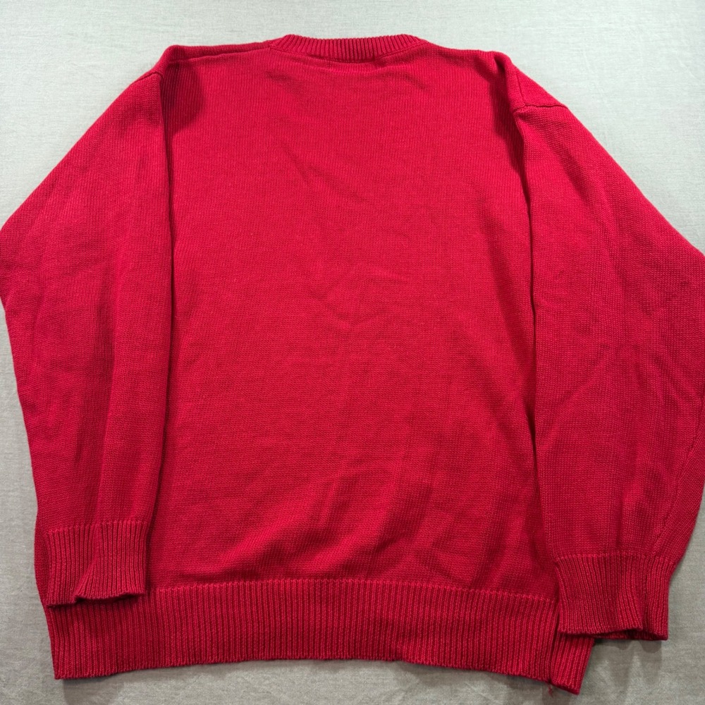 American Eagle Sweater Mens XL Red Good Vintage Crewneck Ramie Cotton Knit - Picture 7 of 8